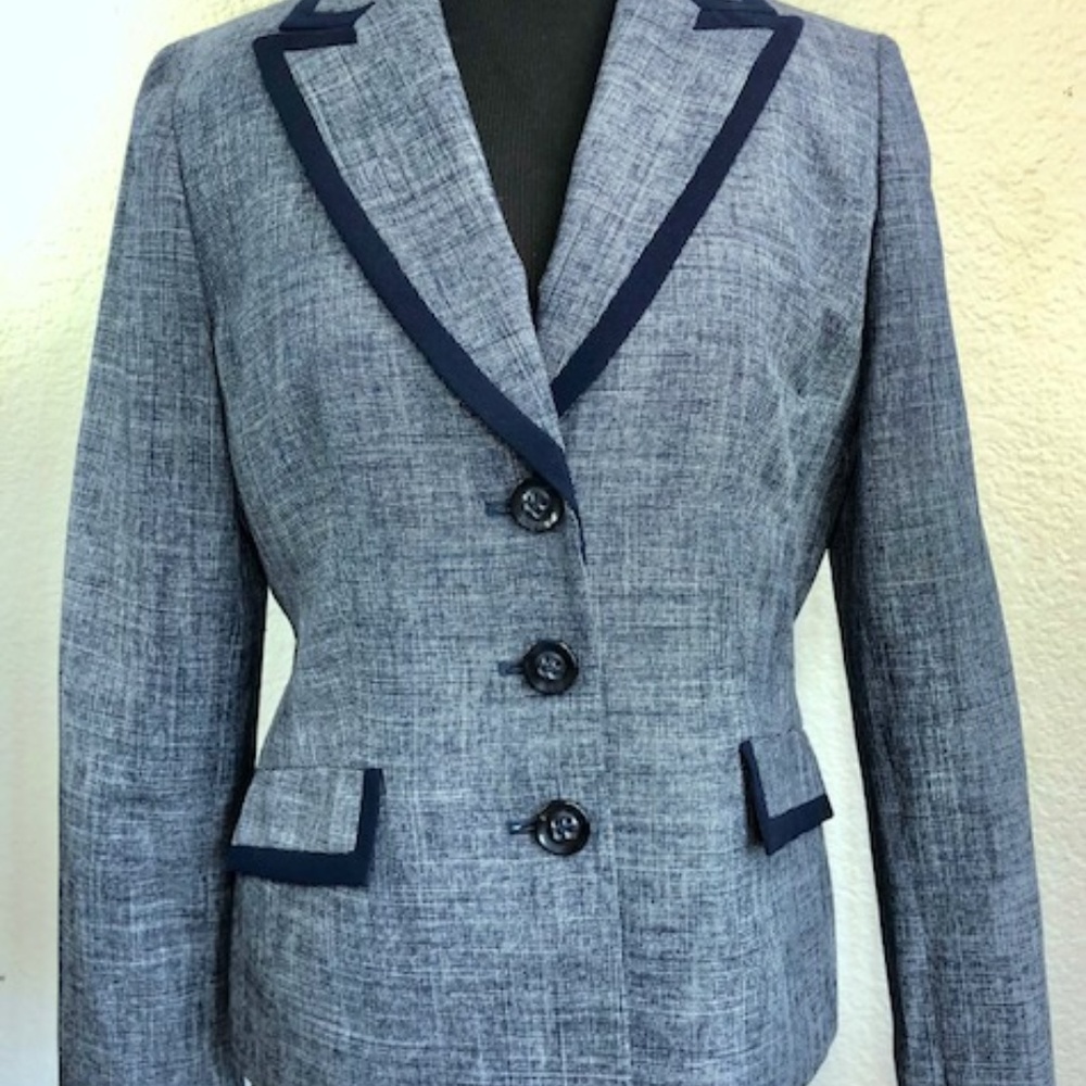 Jones Studio Navi Lined Blazer Jacket Size 8 Work